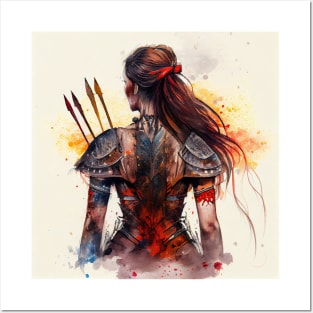 Powerful Warrior Back Woman #3 Posters and Art